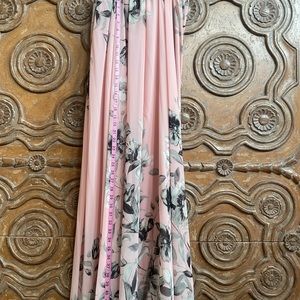 Flowing crepe skirt.  Pink and black